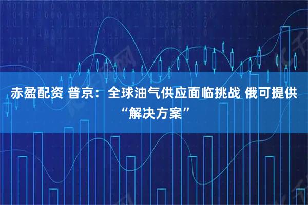 赤盈配资 普京：全球油气供应面临挑战 俄可提供“解决方案”