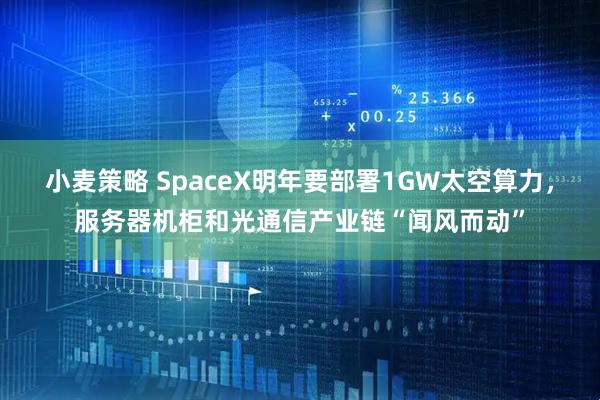 小麦策略 SpaceX明年要部署1GW太空算力，服务器机柜和光通信产业链“闻风而动”
